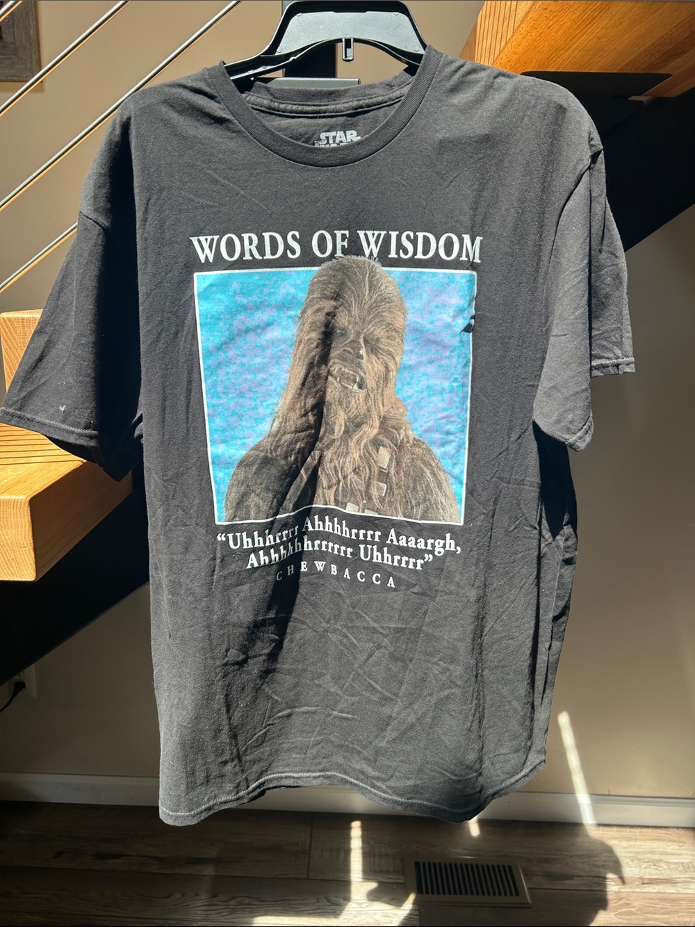 Star Wars Chewbacca Black Graphic Tee - Words of Wisdom H005